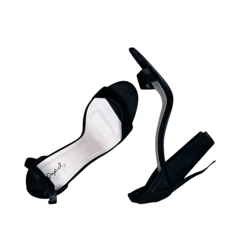 Black Suede Heeled Sandals